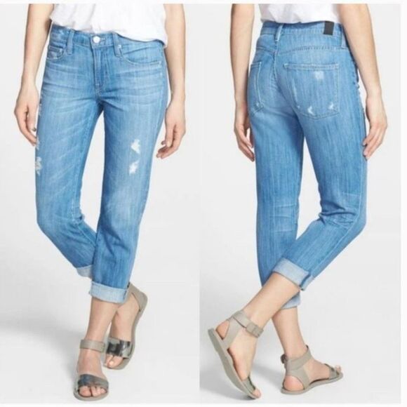EUC! Vince Mason Relaxed Distressed Cuffed Jeans - Size 26 - Picture 1 of 9